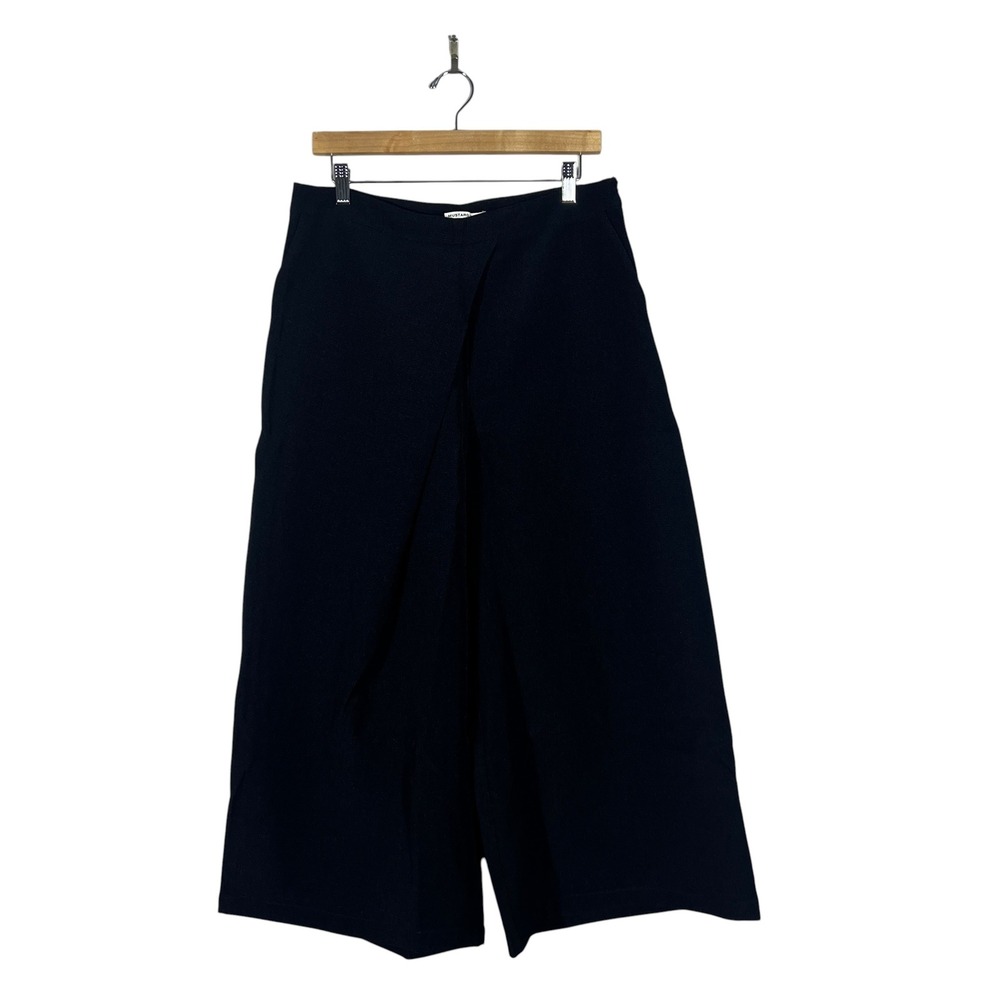 NWT Mustard Seed Wrap Front Solid Culottes Navy Blue Minimalist Wide Leg Size L